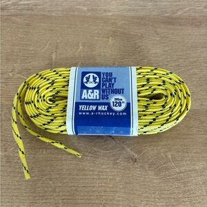 NWT A&R 120 Inch Yellow and Black Waxed Hockey Laces